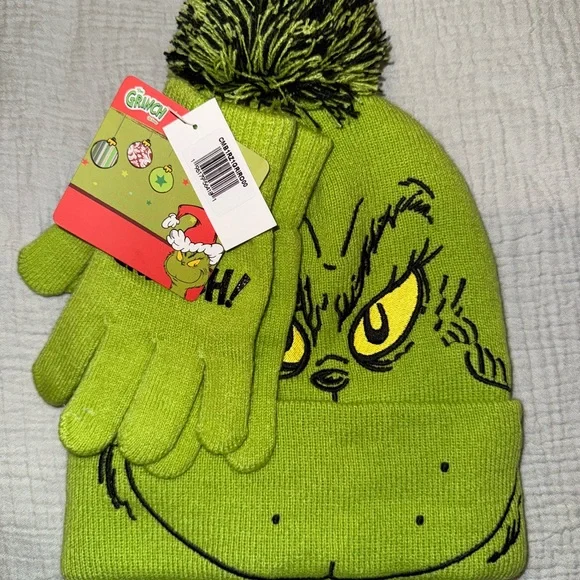 The Grinch kids Beanie and Gloves Set - Green - Picture 4 of 10